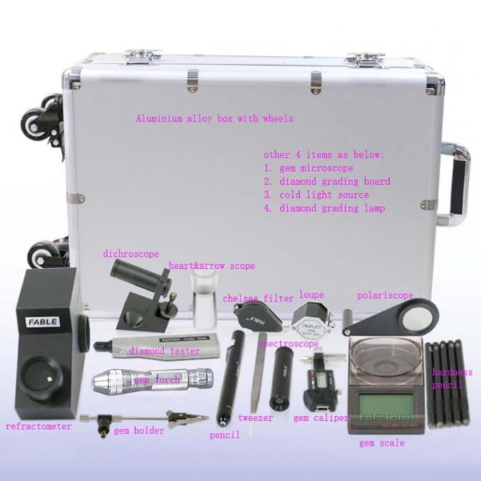 Multifunction Gem Travel Kit Includes 20 Gemology Instruments For Gem Identification