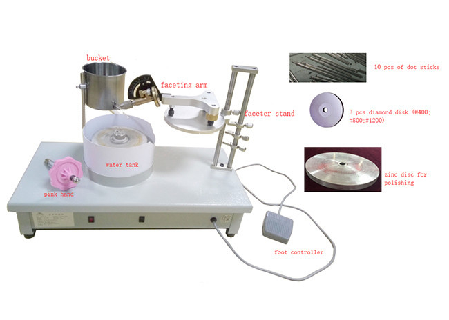 Gem Lapidary Equipment 170-180W With Both Faceting / Polishing Functions FJM-2014A