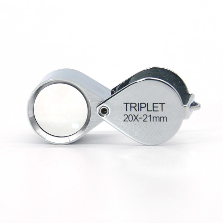 Foldable Triplet Lens Jewelry Loupe 20X Gem Identifying