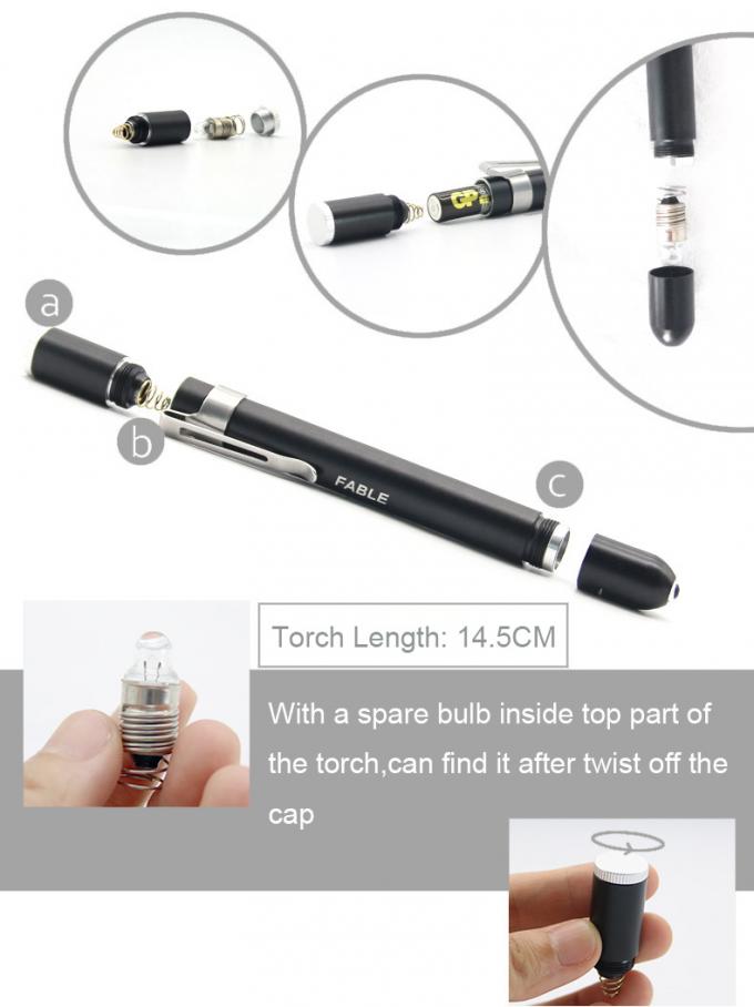 Spotlight Pen Shape Gem Torchlight One Hand Operation