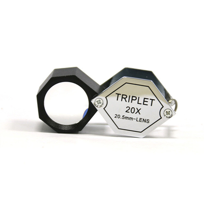 Hexagonal Triplet Type 20x Jewellers Loupe With Optics Lens