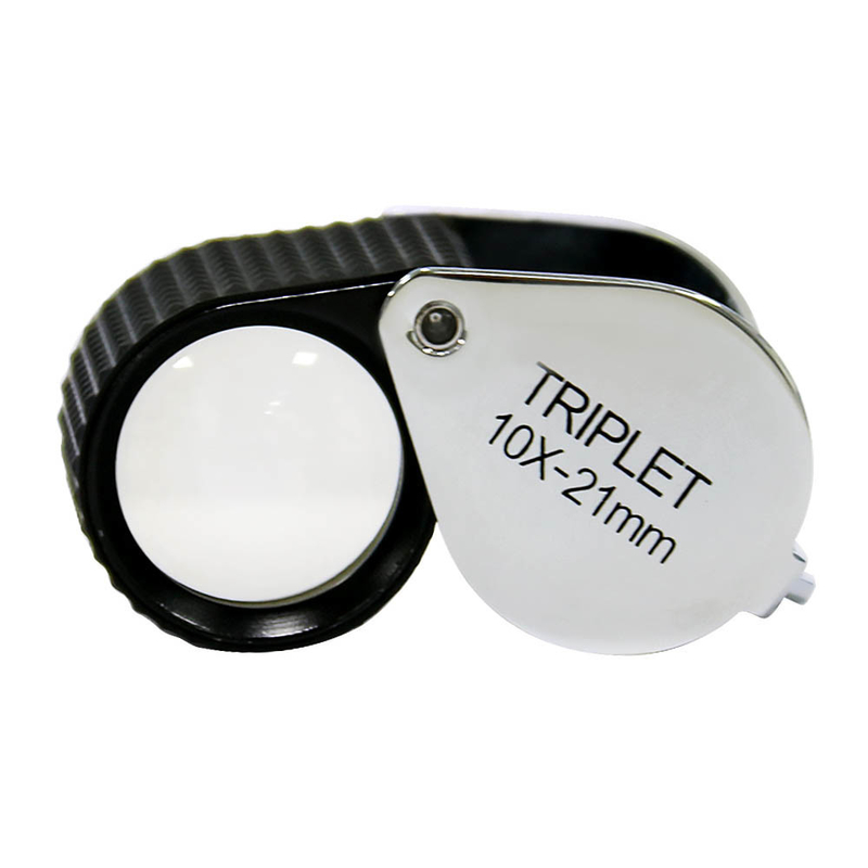 Gemological Handheld Pocket Optics Lens 10X Triplet Loupe Drop Type