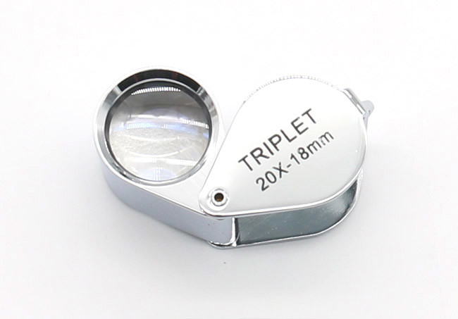 Small Pocket Jewelry Loupe with Triplet Lenses Magnification 20X