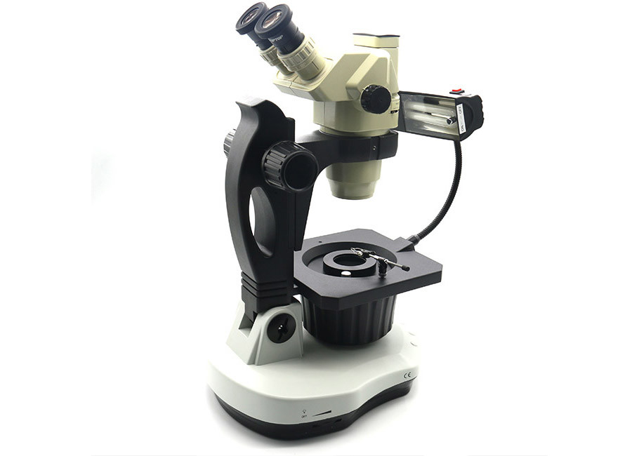 Clear And Wide Visual Field Generation 3rd Swing Arm Type Trinocular Gem Microscope