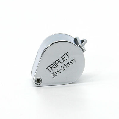Small Pocket Chrome Plated Triplet Jewelry Loupe 20X Magnification
