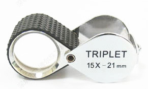 21MM Triplet Jewelry Loupe with Tape Wrap Protection 15X magnification